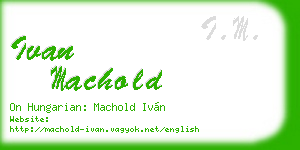 ivan machold business card